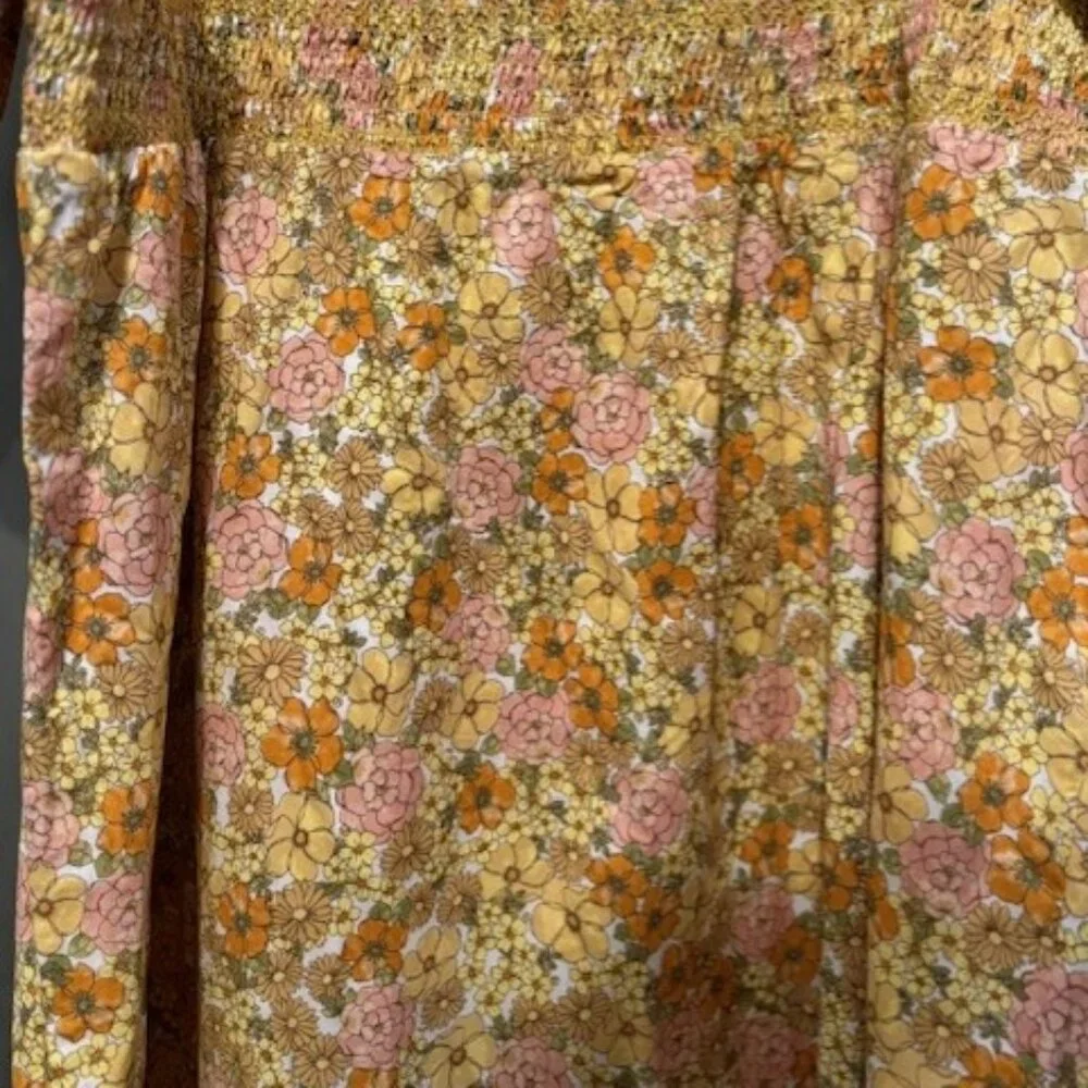 Retro & Other Stories cotton floral printed smock mini dress in multi - Picture 13 of 16